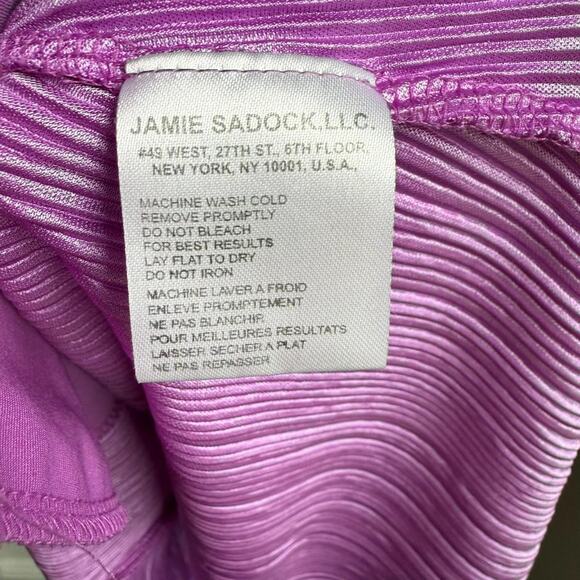 Jamie Sadock Purple Zip Front Golf Dress XS Pockets Faux Leather Trim - Picture 8 of 8